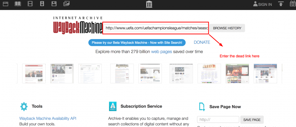 Waybackmachine.com to see how a page looked like during a certain time