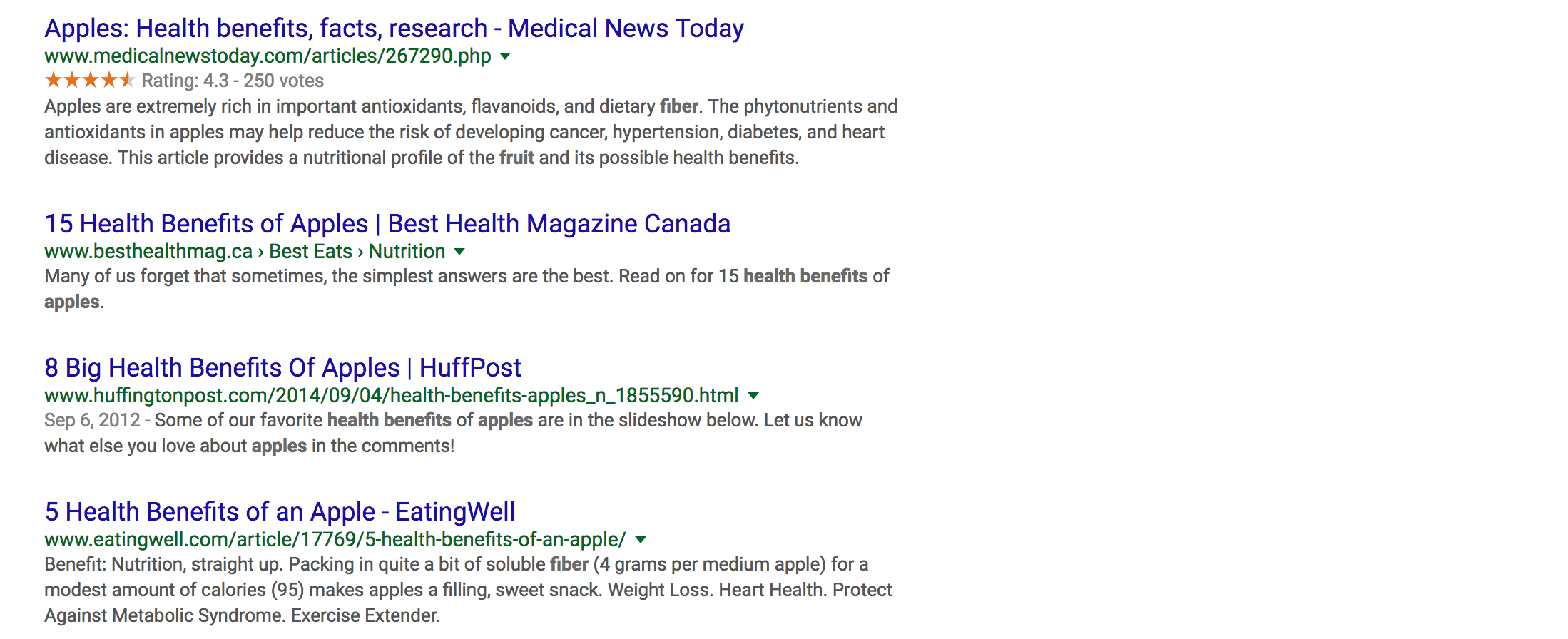 "apple health benefits" lsi keywords