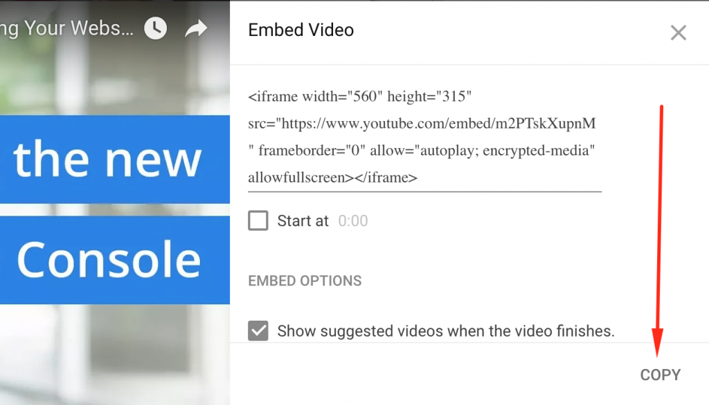 Embed Youtube video using iframe