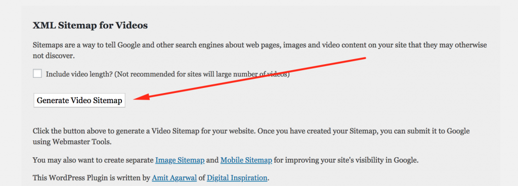 Generate Video Sitemap 